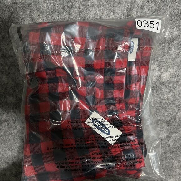 Old Navy Pajama Pants Men's L Fleece Red and Black Buffalo Check Plaid Comfy NWT - Picture 16 of 16